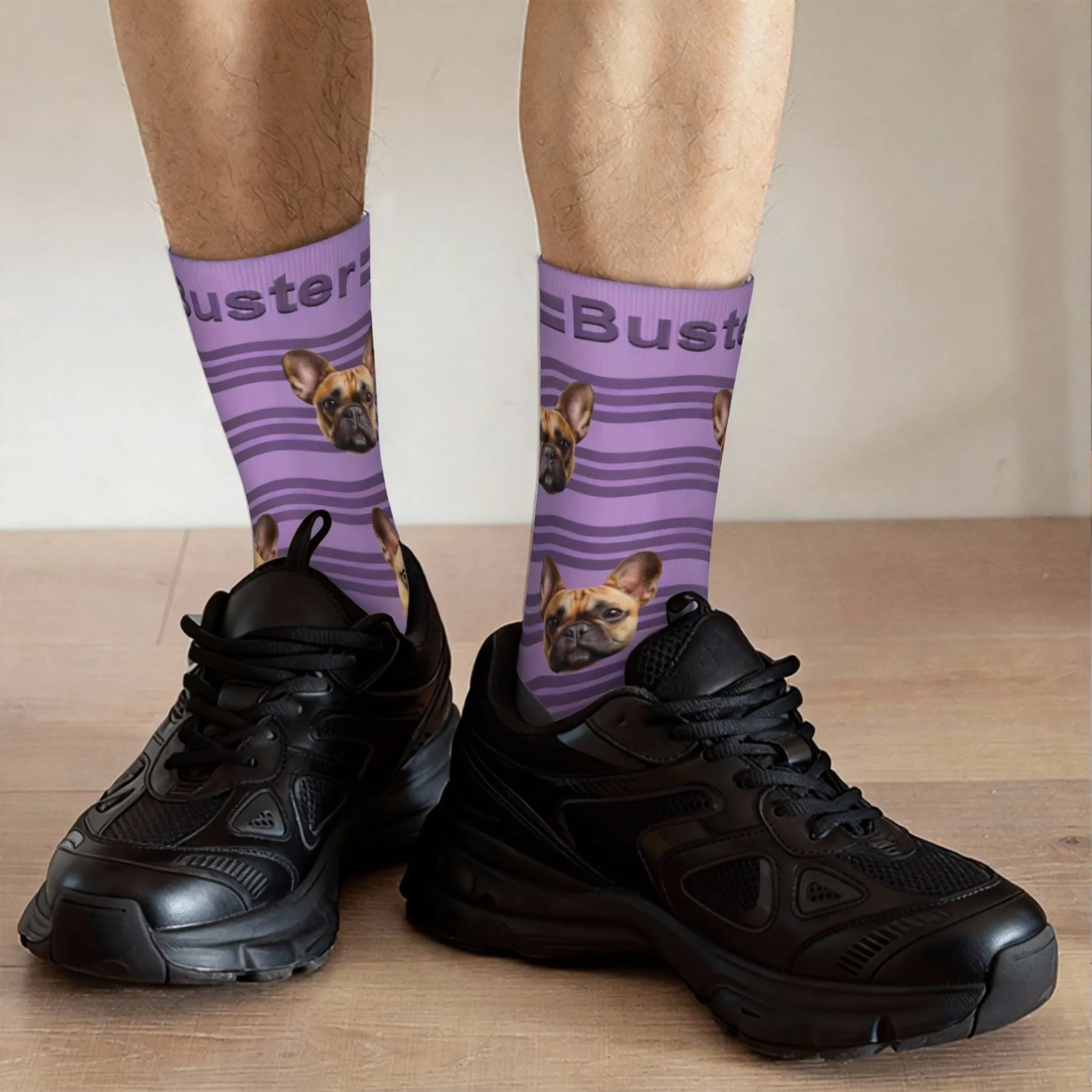 Custom Pet Face Stripe Socks
