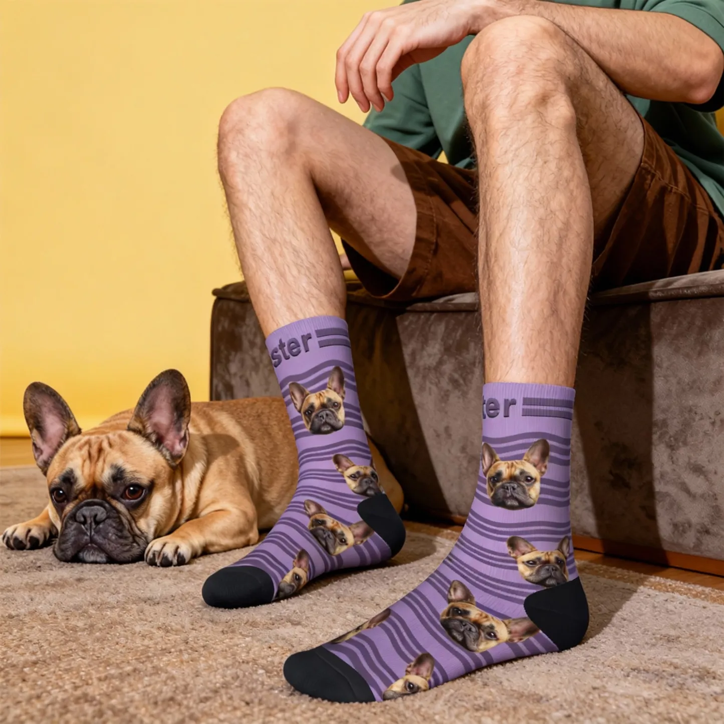 Custom Pet Face Stripe Socks