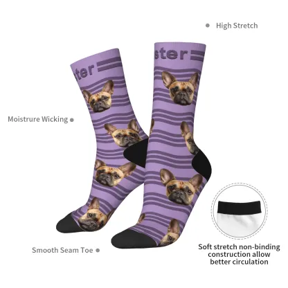 Custom Pet Face Stripe Socks