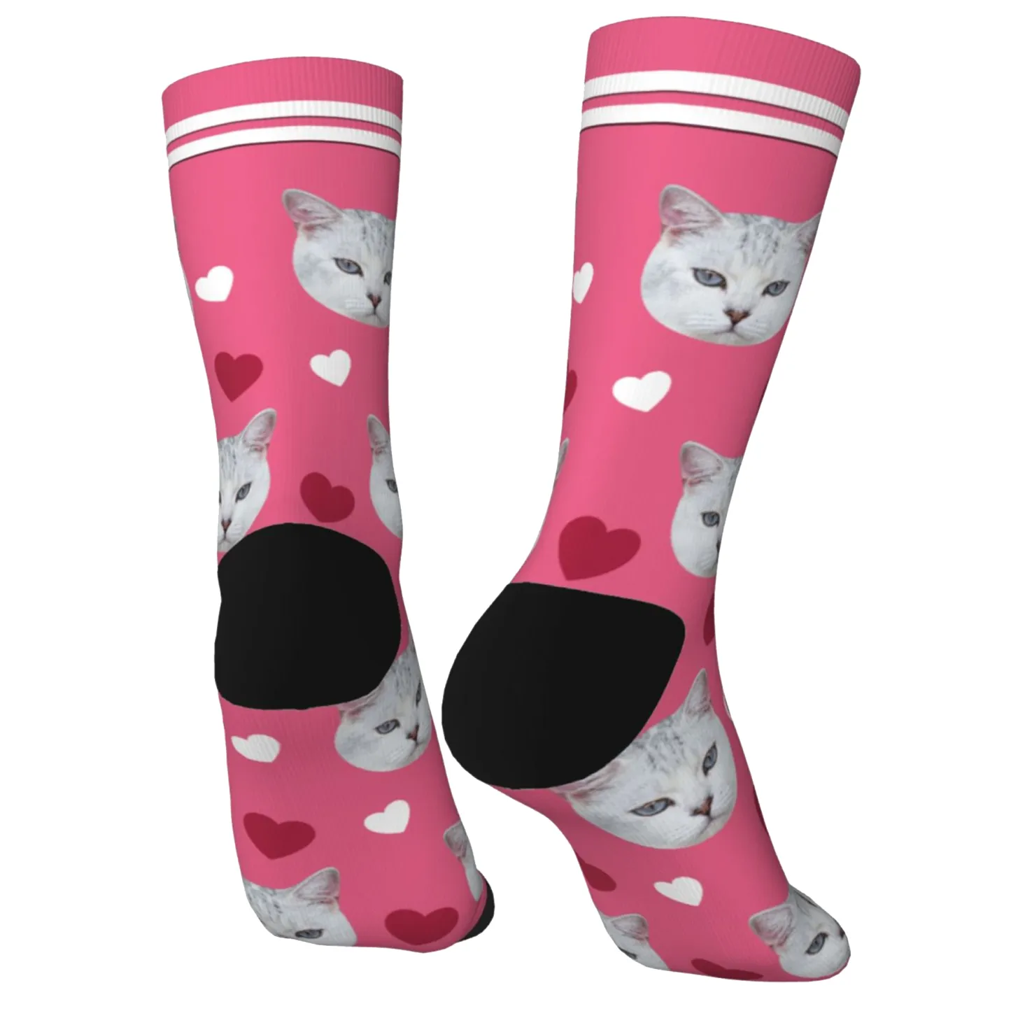 Custom Pet Face Heart Pattern Socks