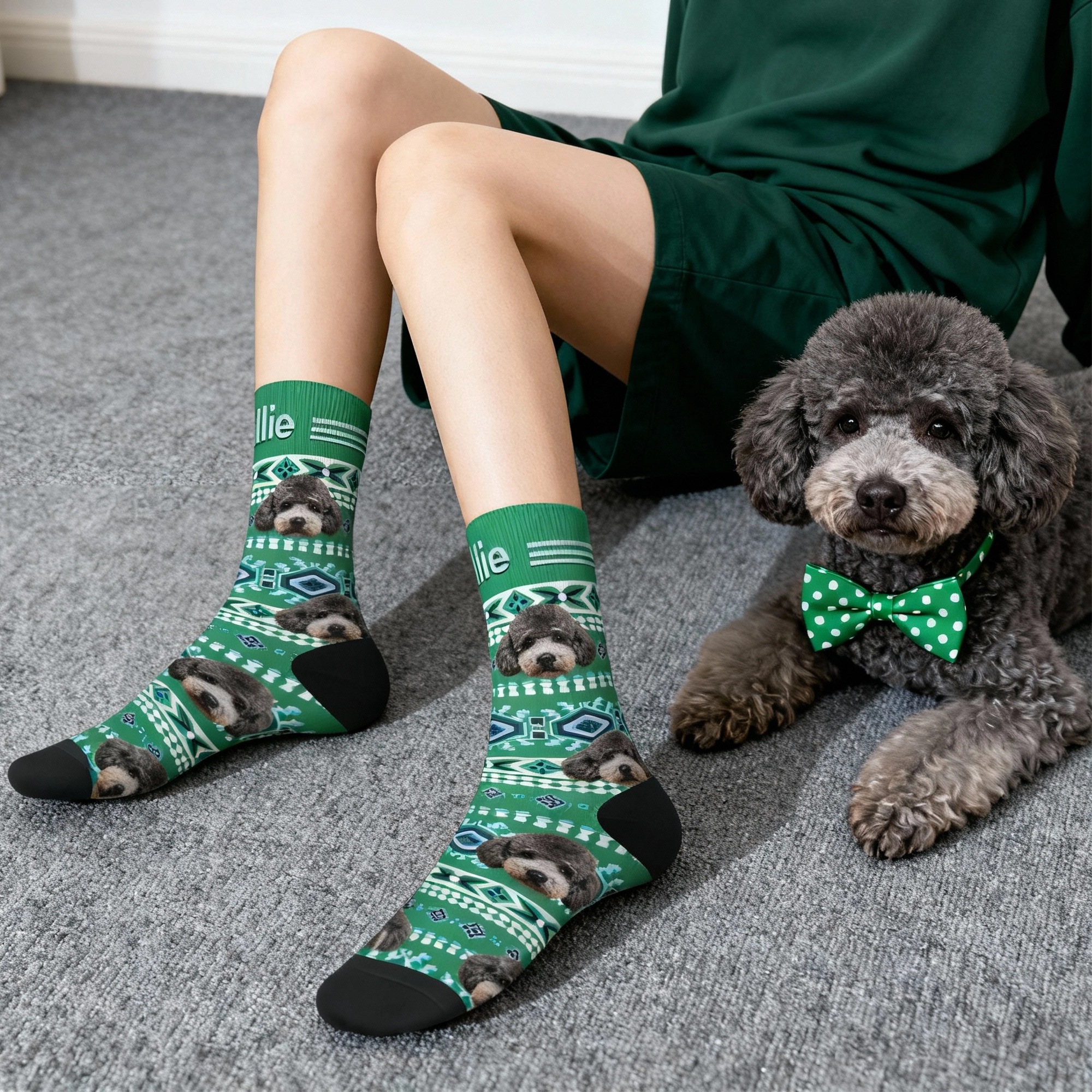 Custom Pet Face Vintage Navajo Pattern Socks