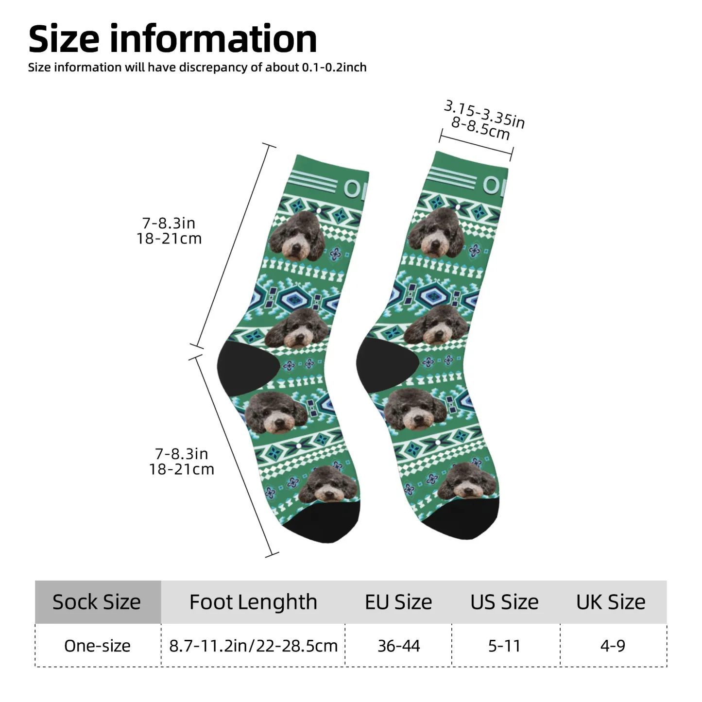 Custom Pet Face Vintage Navajo Pattern Socks