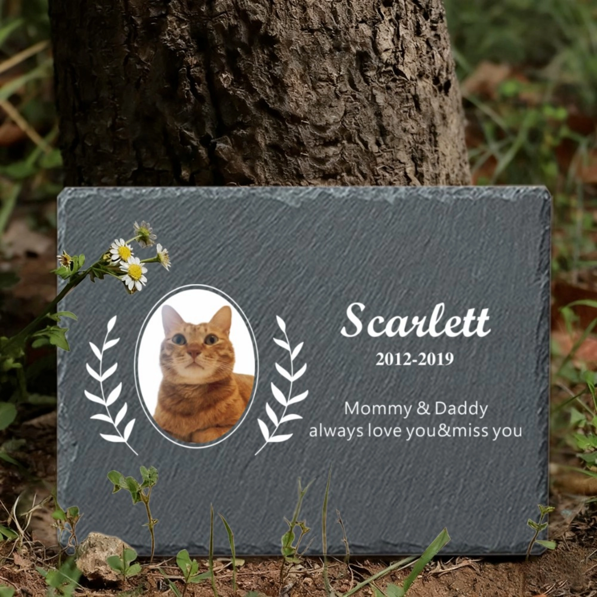 Personalized Pet Memorial Stone with Photo