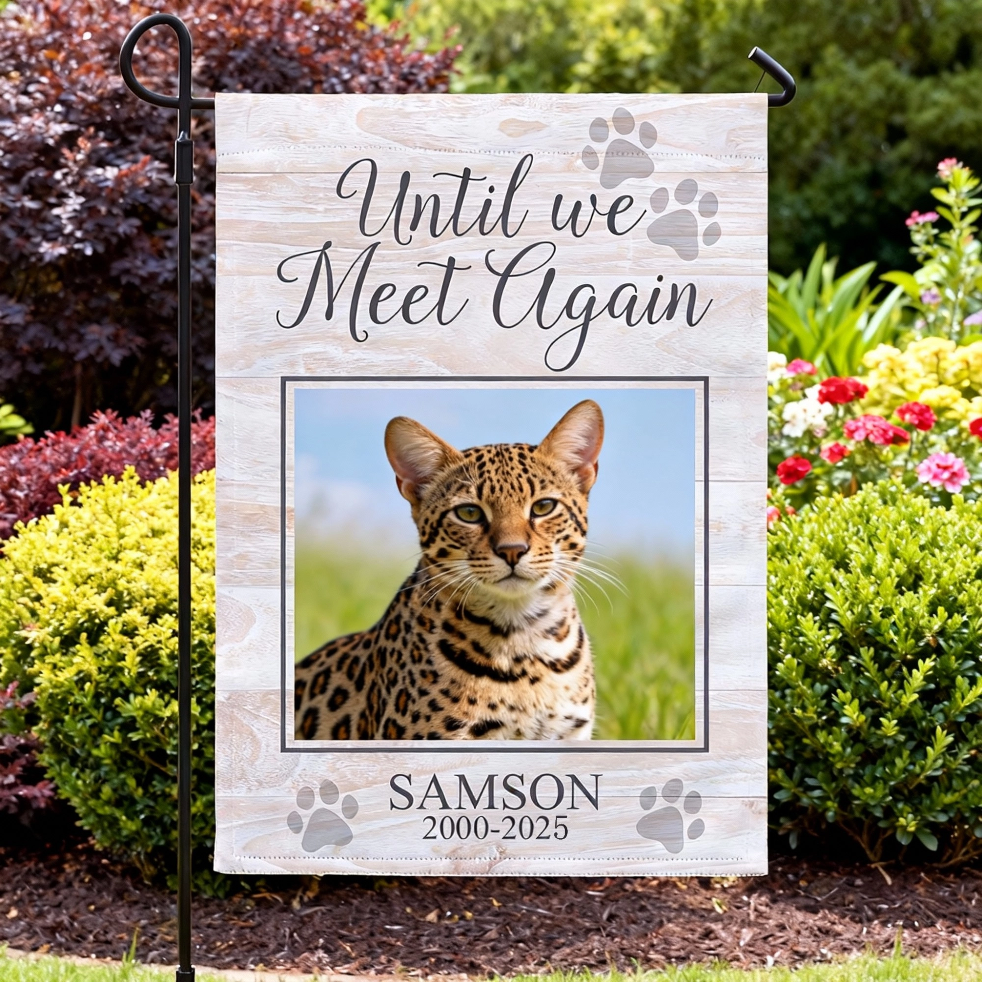 Personalized Pet Memorial Garden Flag with Photo Name Date