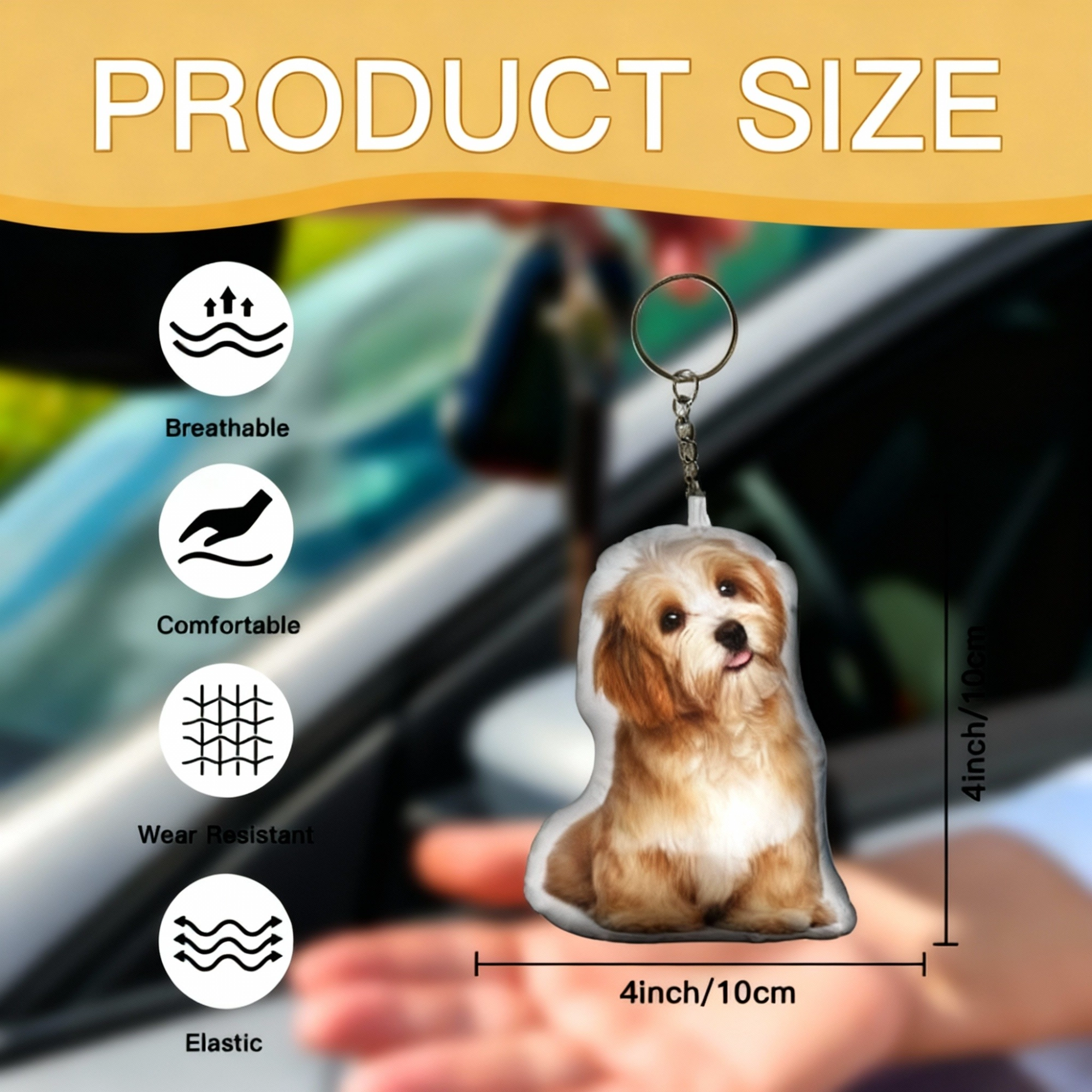 Custom Double-Sided Cat Dog Pet Photo Soft-Touch Plush Cotton Filled Keychain