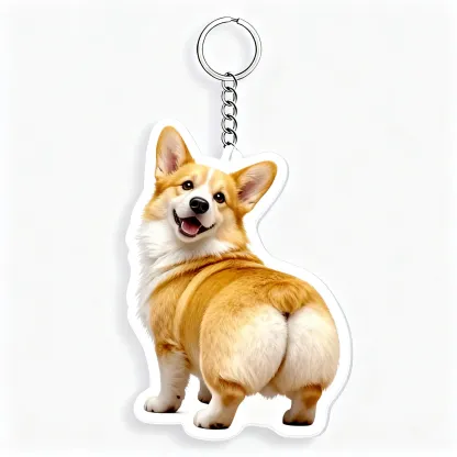 Custom Double-Sided Cat Dog Pet Photo Soft-Touch Plush Cotton Filled Keychain