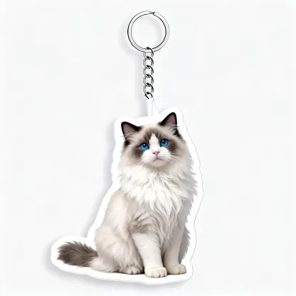 Custom Double-Sided Cat Dog Pet Photo Soft-Touch Plush Cotton Filled Keychain