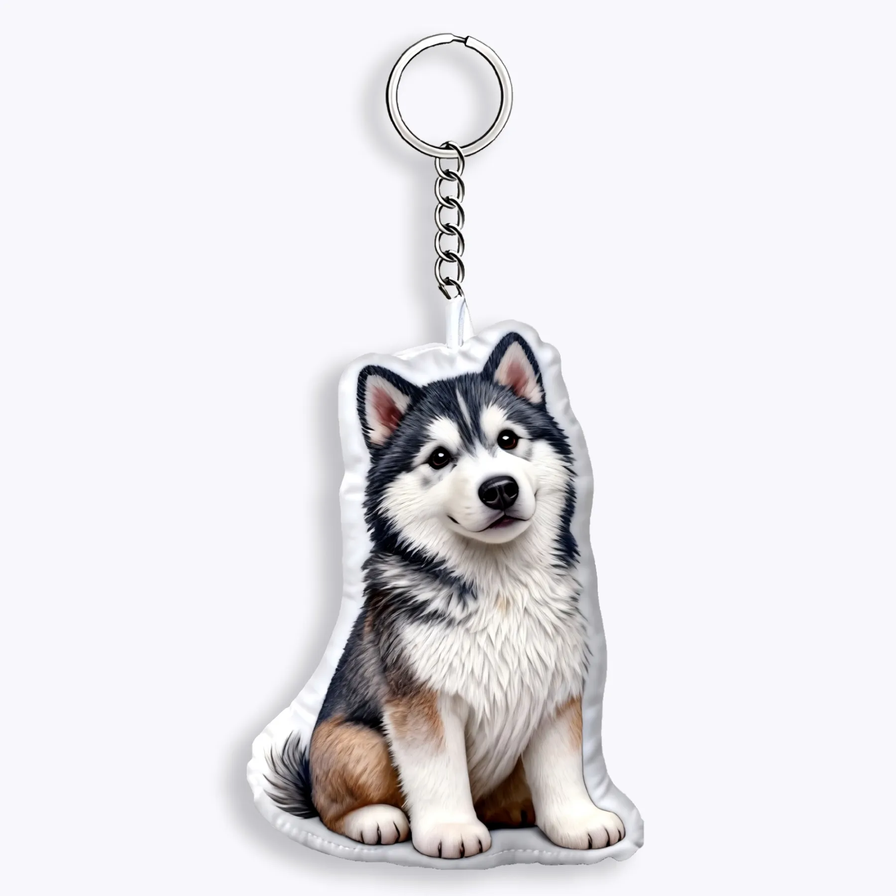 Custom Double-Sided Cat Dog Pet Photo Soft-Touch Plush Cotton Filled Keychain