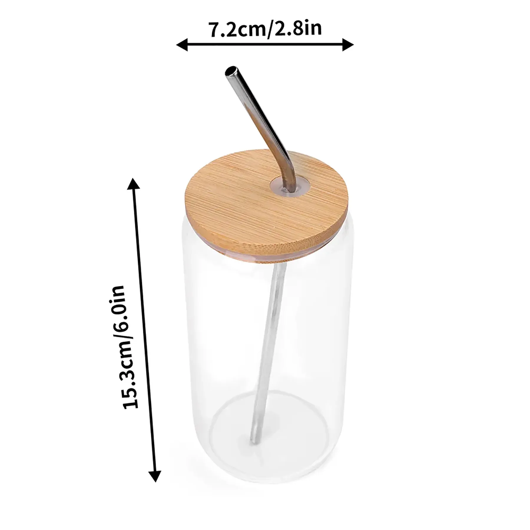 Cute Cat Dog Pet Photo Glass Cup with Bamboo Lid & Straw