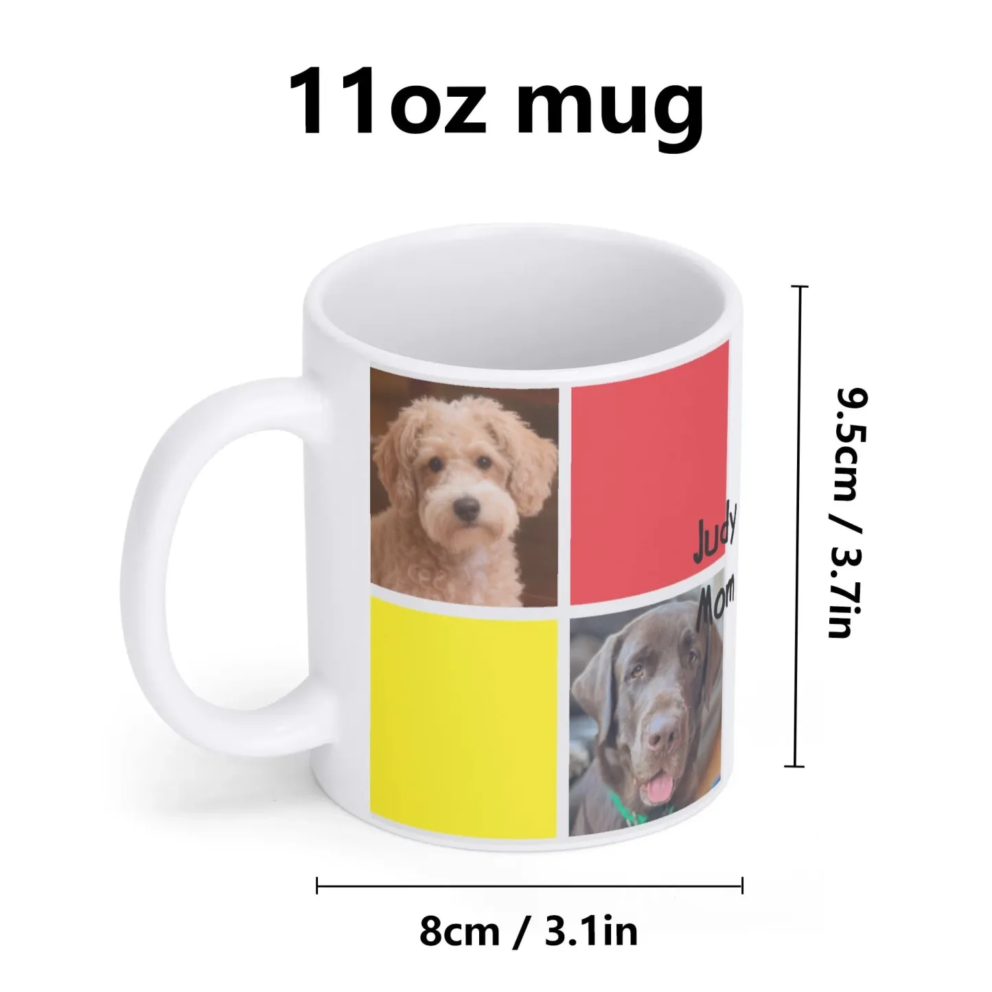 Custom Pet Photo Multi-Color Block 11oz Mug