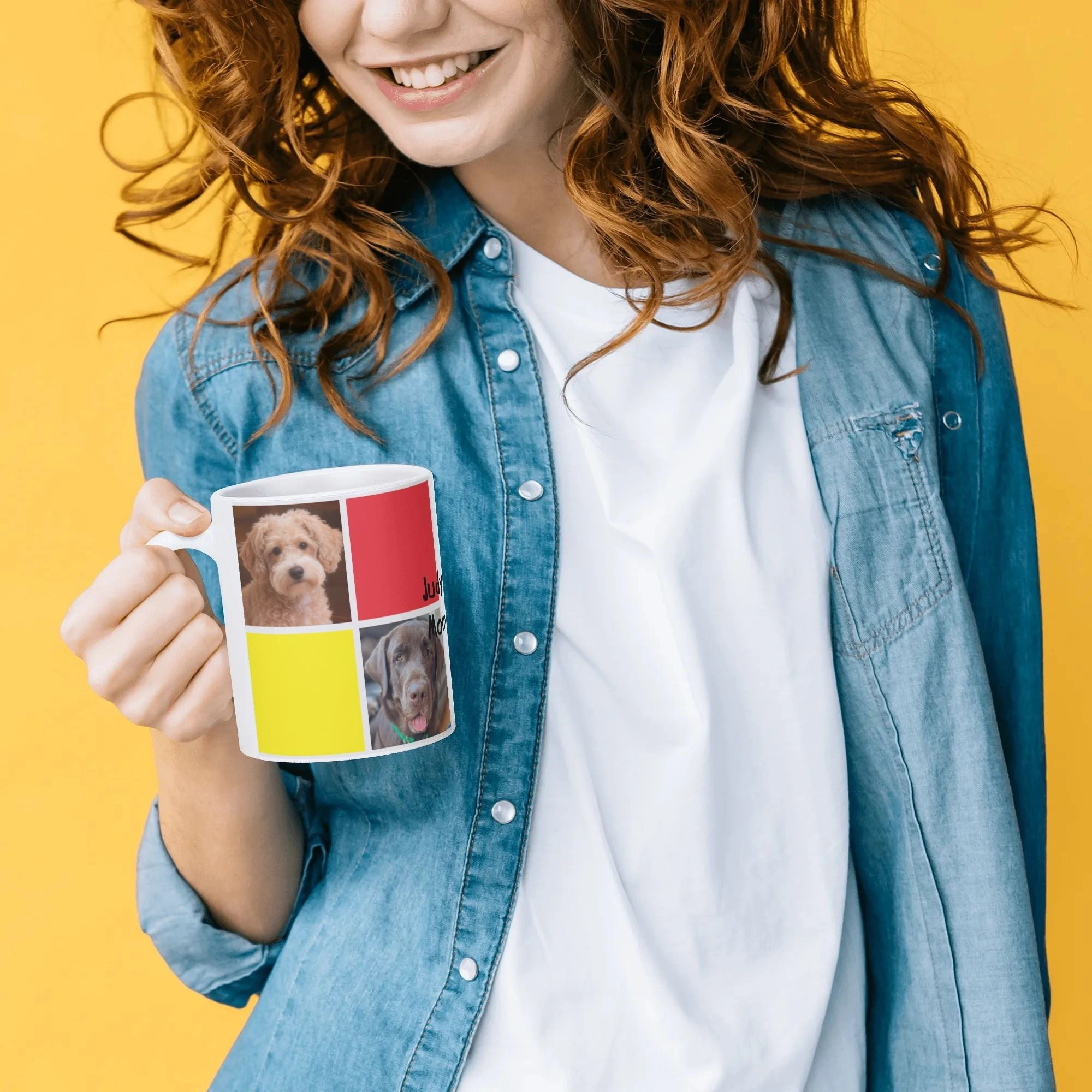 Custom Pet Photo Multi-Color Block 11oz Mug