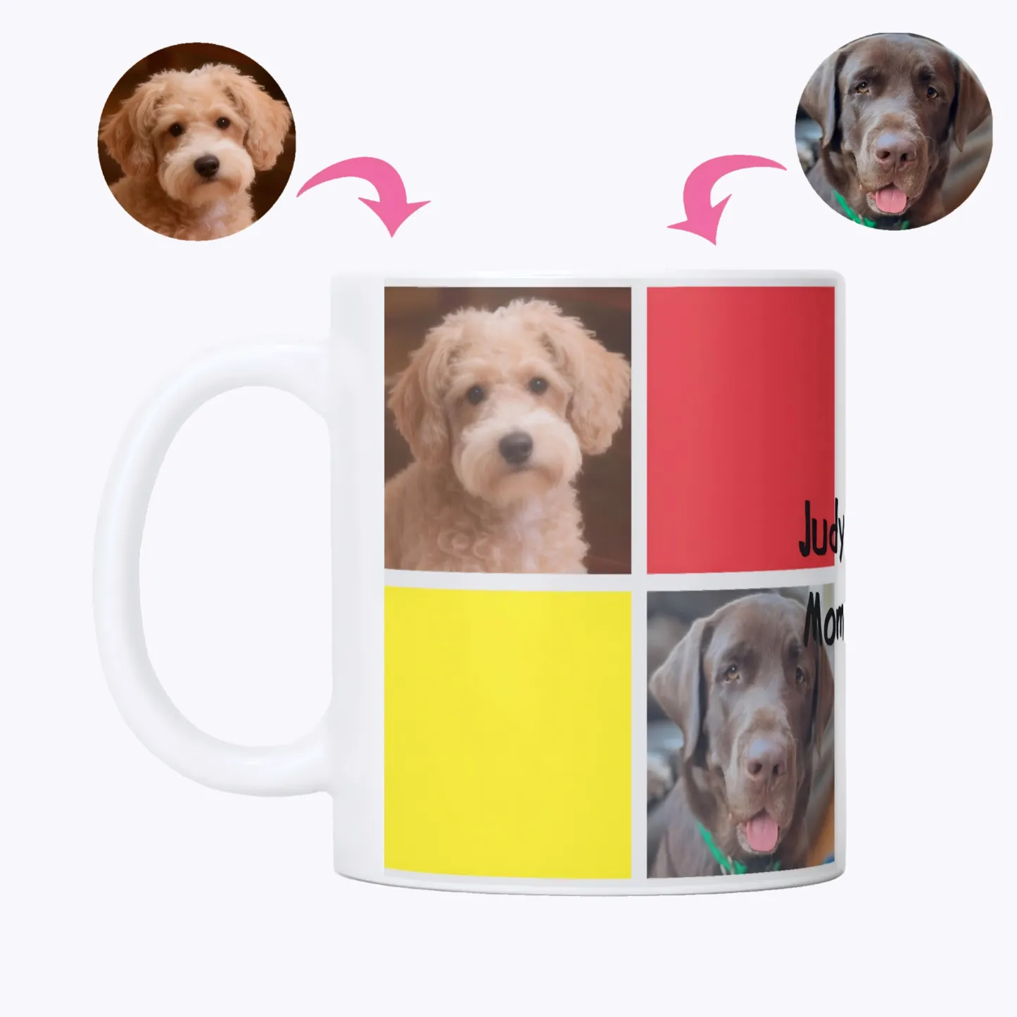 Custom Pet Photo Multi-Color Block 11oz Mug
