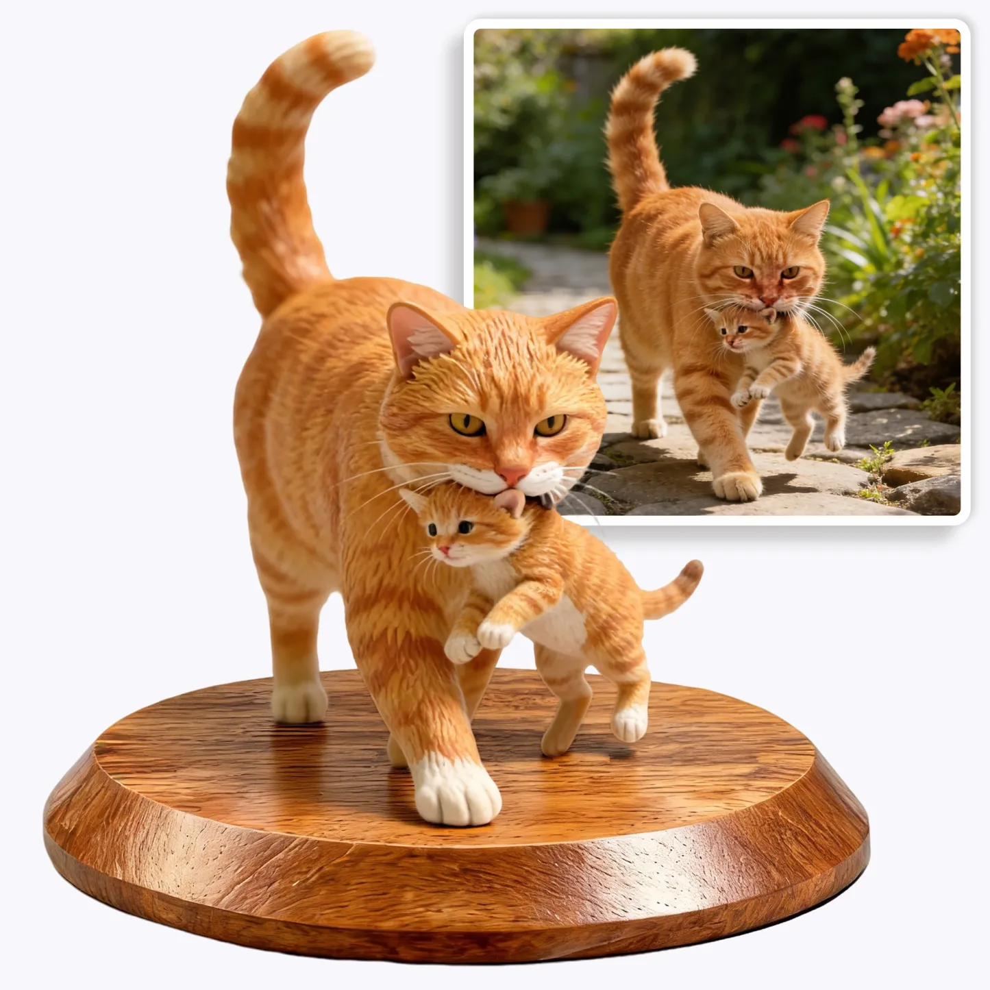Personalized Highly Realistic Full-Color 3D Dog Cat Two Statues
