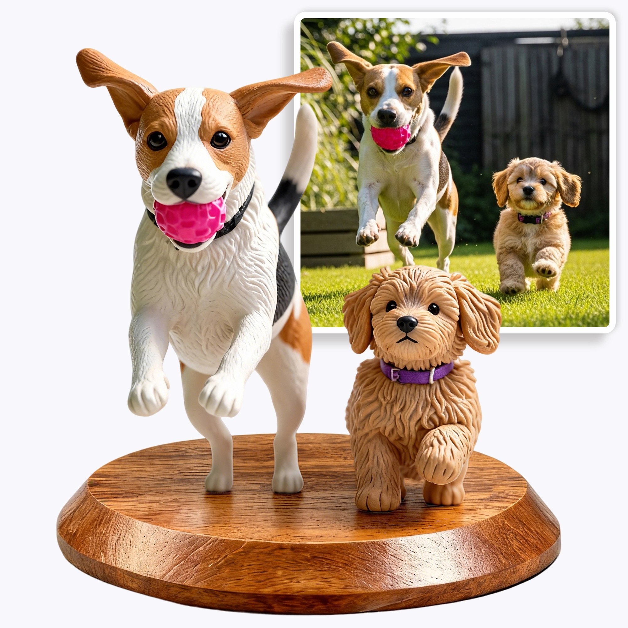 Personalized Highly Realistic Full-Color 3D Dog Cat Two Statues