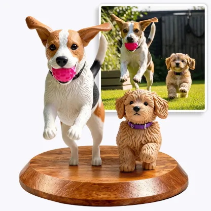 Personalized Highly Realistic Full-Color 3D Dog Cat Two Statues