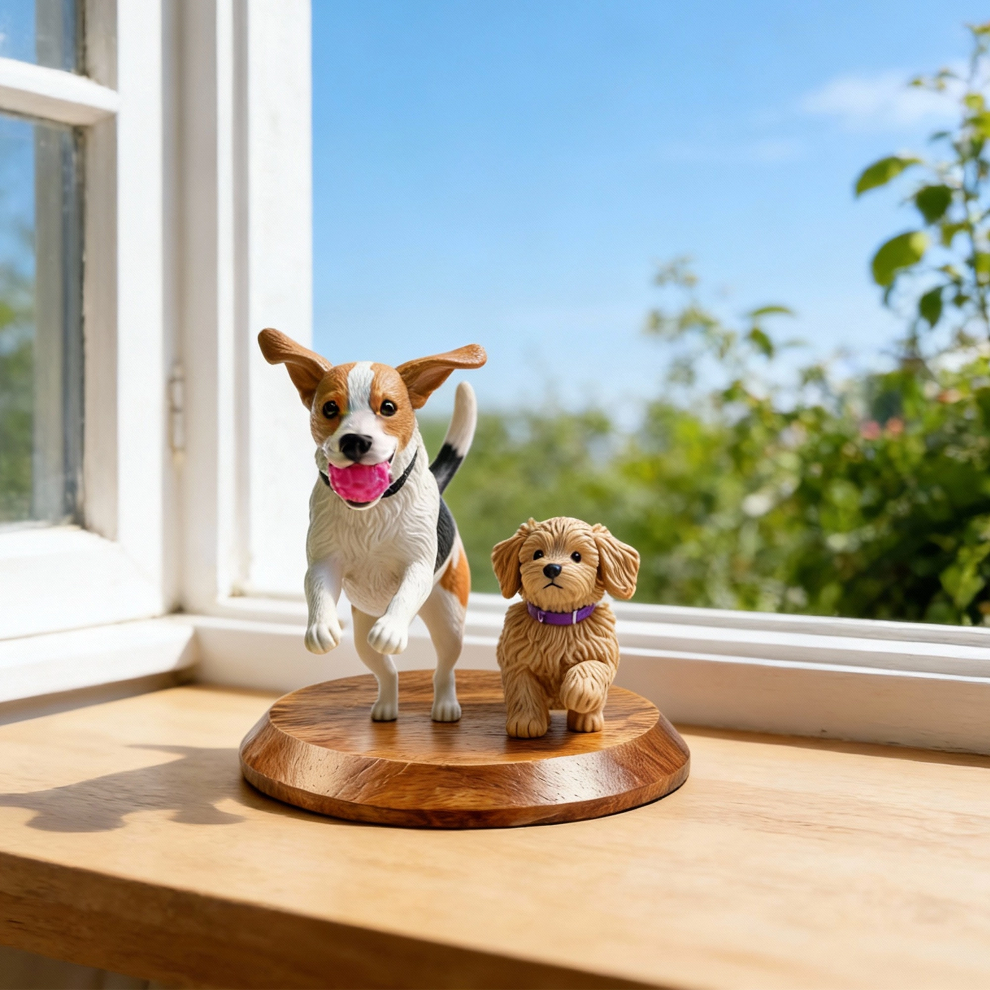 Personalized Highly Realistic Full-Color 3D Dog Cat Two Statues