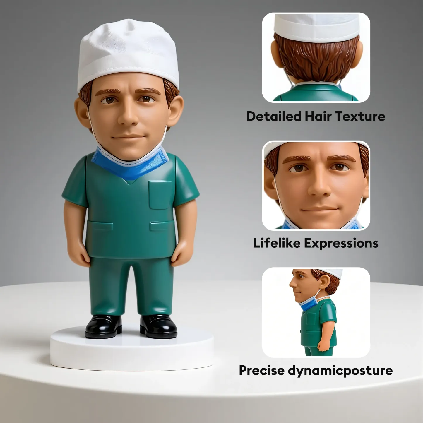 Custom Doctor Highly Realistic Full-Color 3D Printed Chibi Figurine