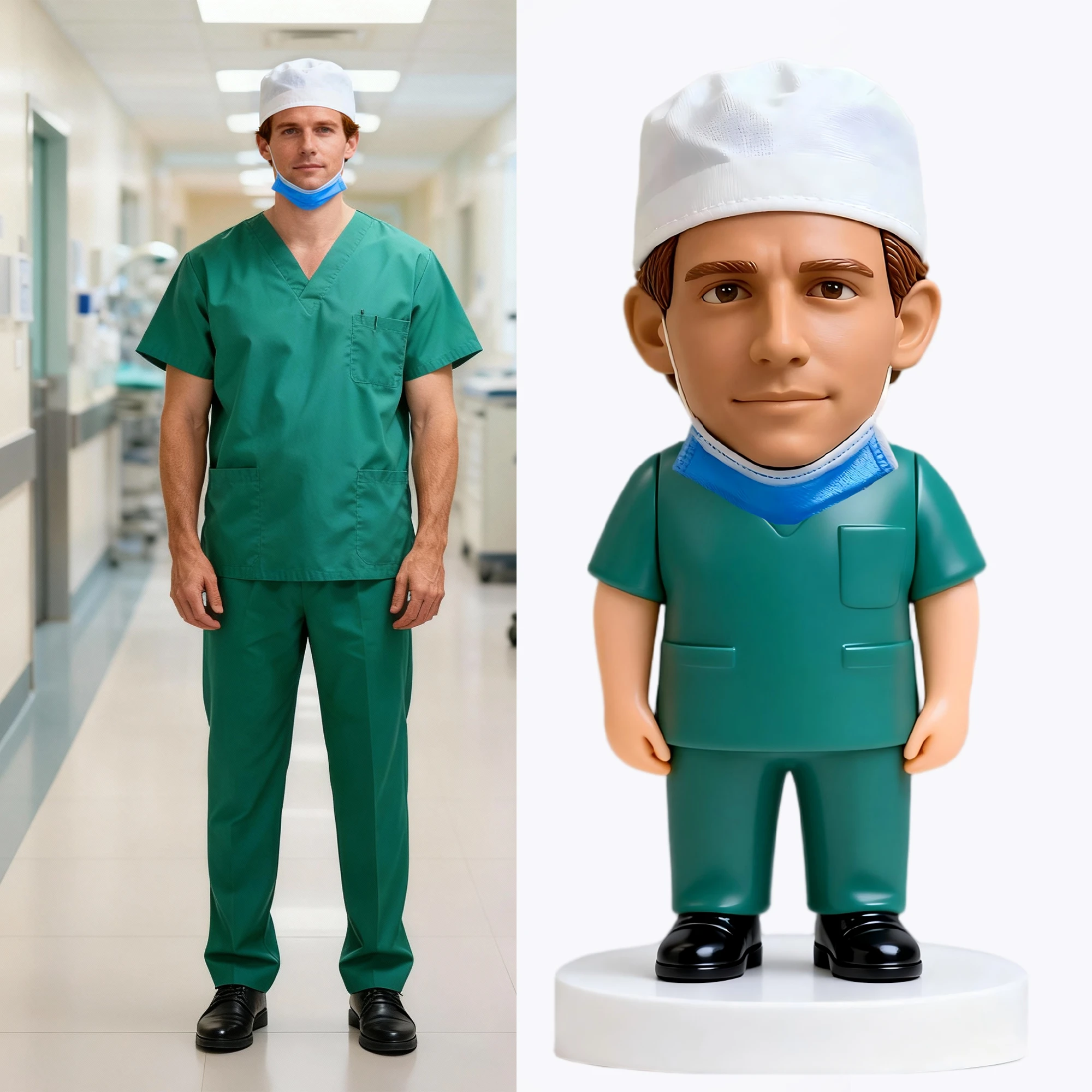Custom Doctor Highly Realistic Full-Color 3D Printed Chibi Figurine