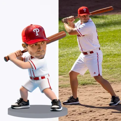 Custom Baseball Player Highly Realistic Full-Color 3D Printed Chibi Figurine