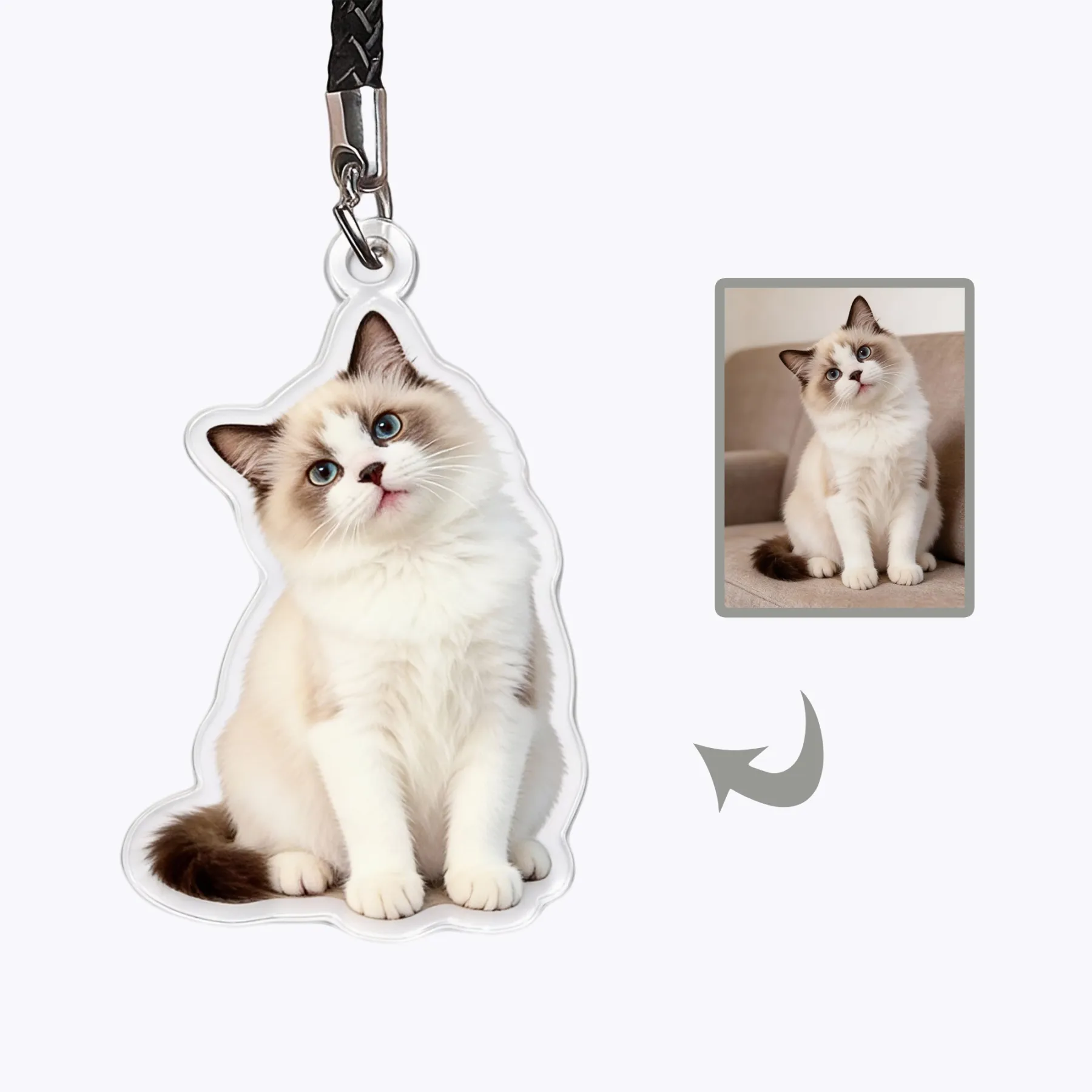 Custom Full Body Dog Cat Photo Acrylic Keychain