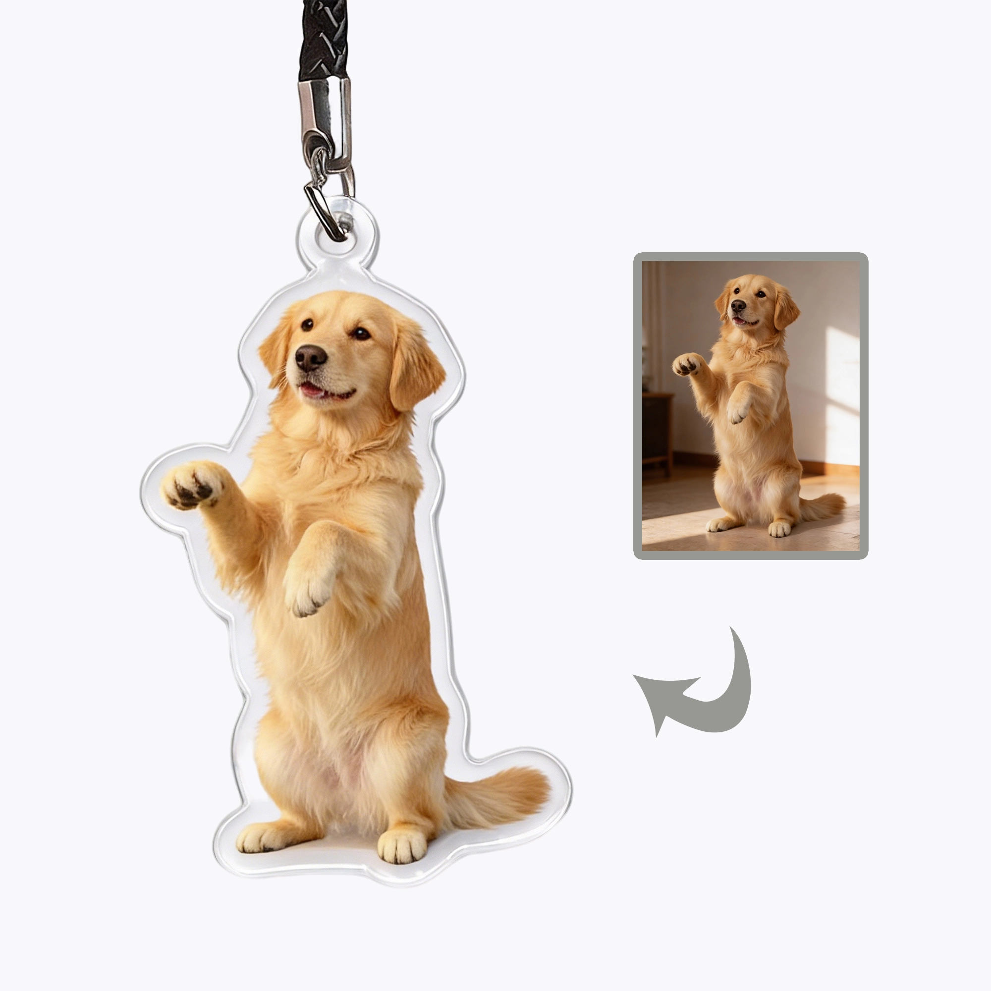 Custom Full Body Dog Cat Photo Acrylic Keychain