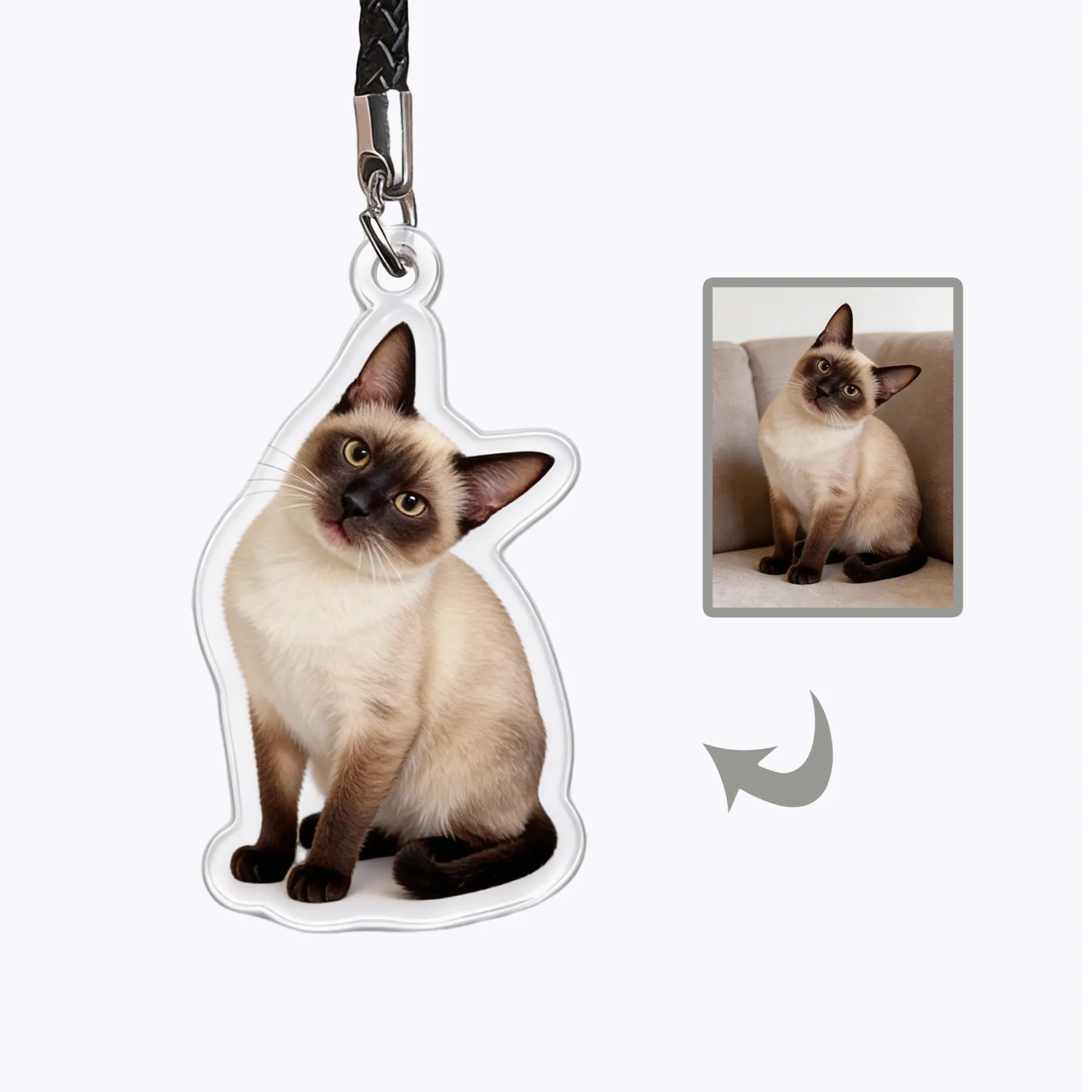 Custom Full Body Dog Cat Photo Acrylic Keychain