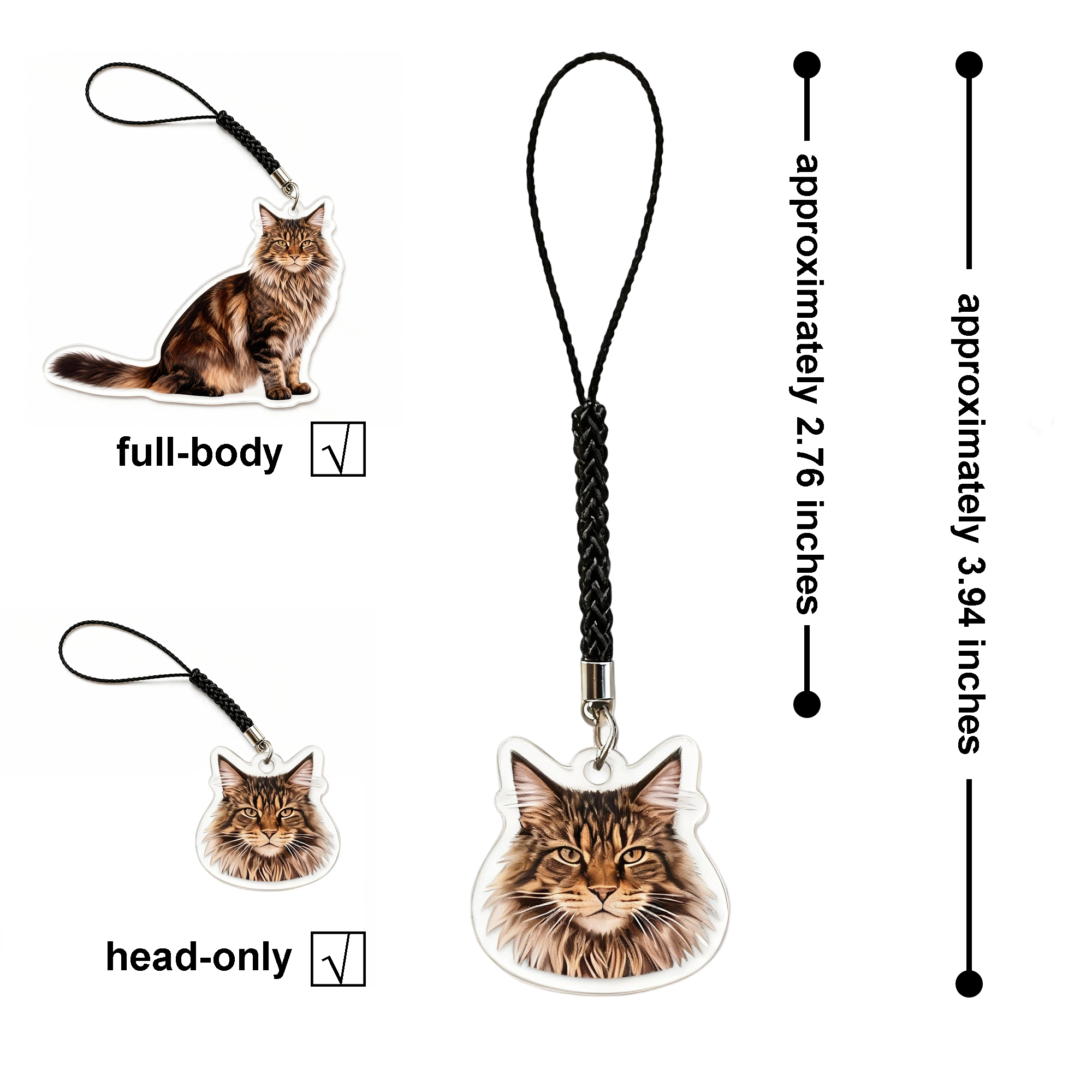 Custom Full Body Dog Cat Photo Acrylic Keychain