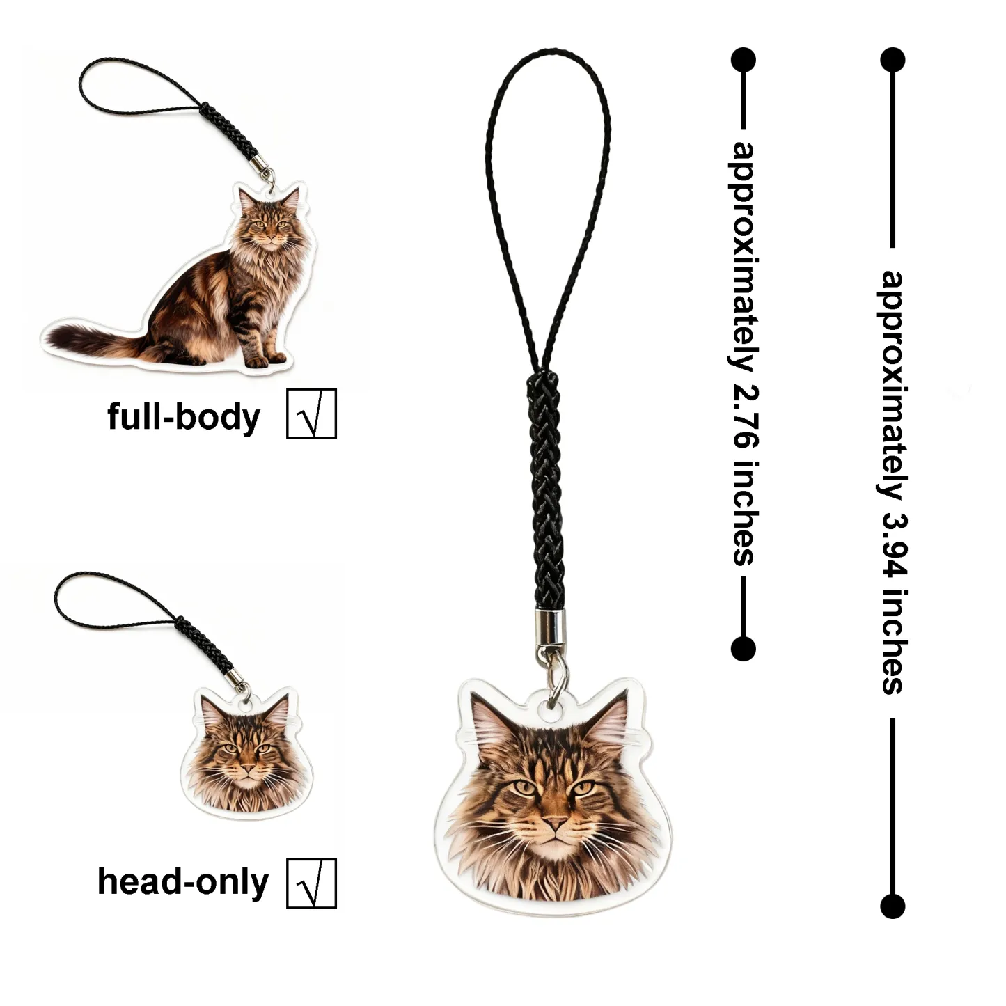 Custom Full Body Dog Cat Photo Acrylic Keychain