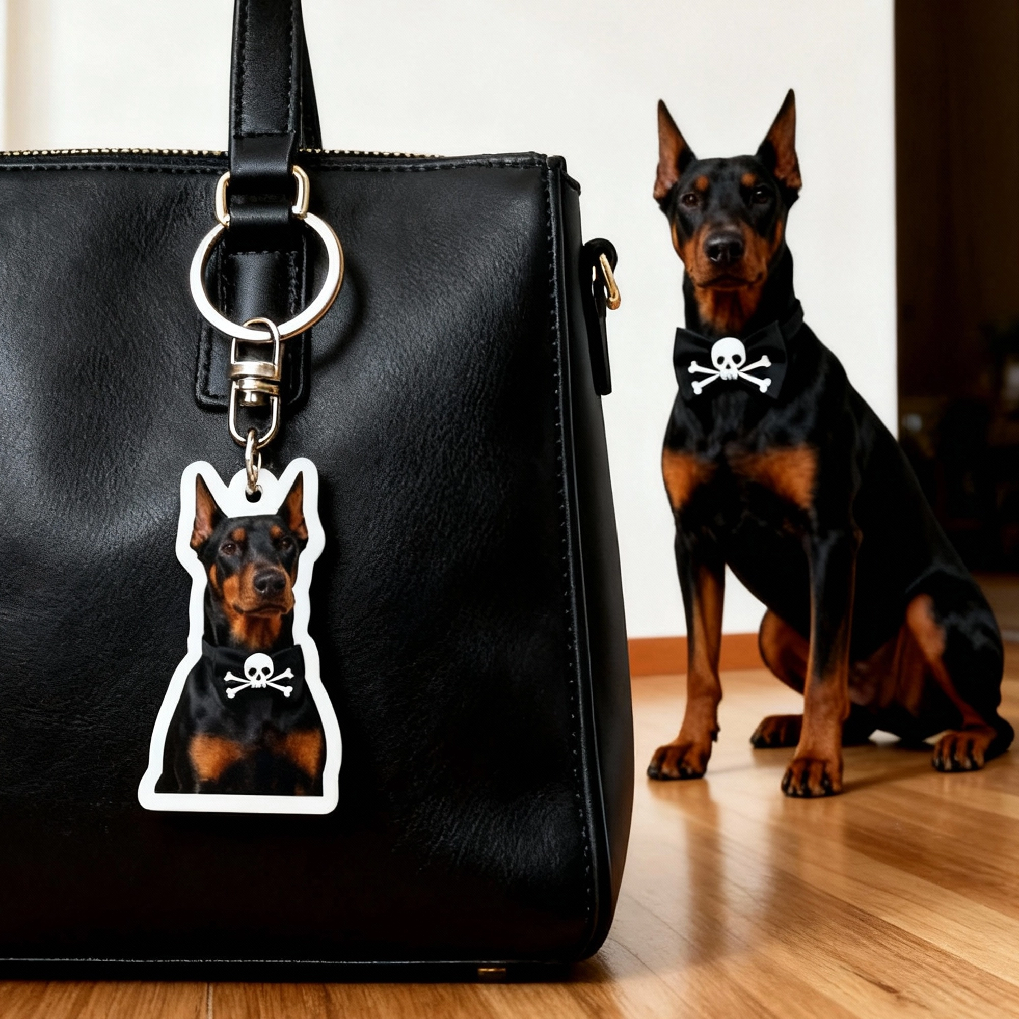 Custom Double-Sided Dog Cat Face Photo Acrylic Keychain