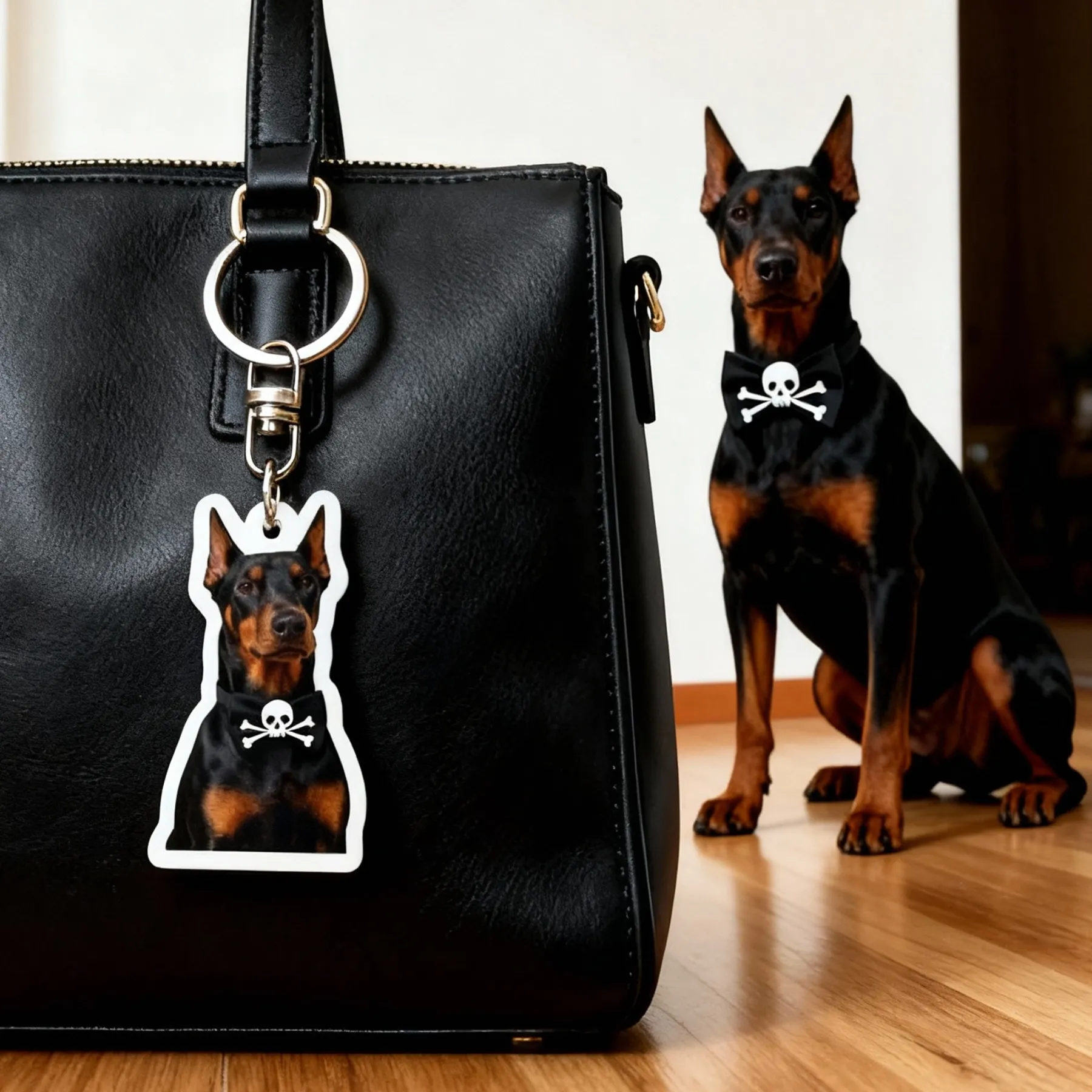 Custom Double-Sided Dog Cat Face Photo Acrylic Keychain