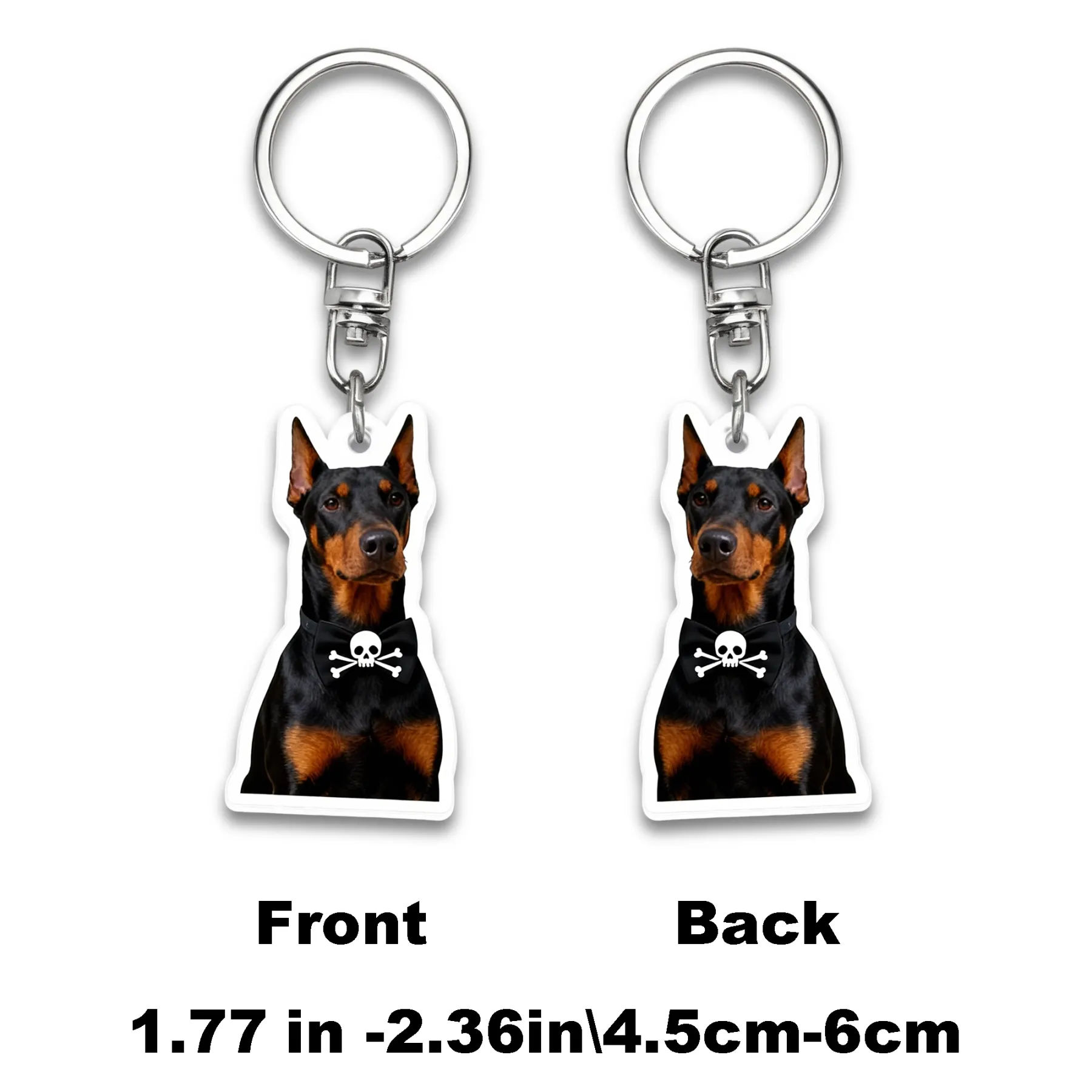 Custom Double-Sided Dog Cat Face Photo Acrylic Keychain