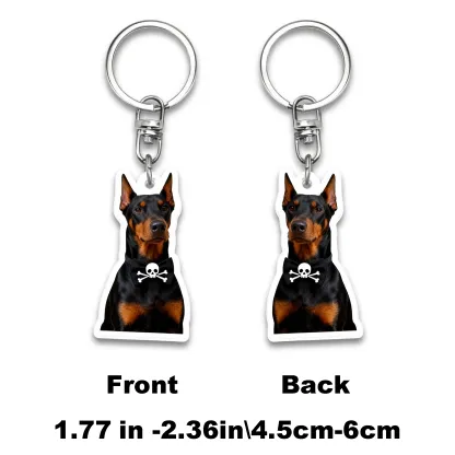 Custom Double-Sided Dog Cat Face Photo Acrylic Keychain