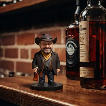 Custom Western Cowboy Highly Realistic Full-Color 3D Printed Chibi Figurine for Farm Owner