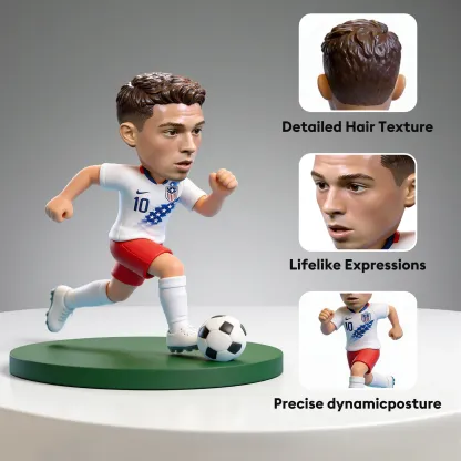 Custom Soccer Player Highly Realistic Full-Color 3D Printed Chibi Figurine