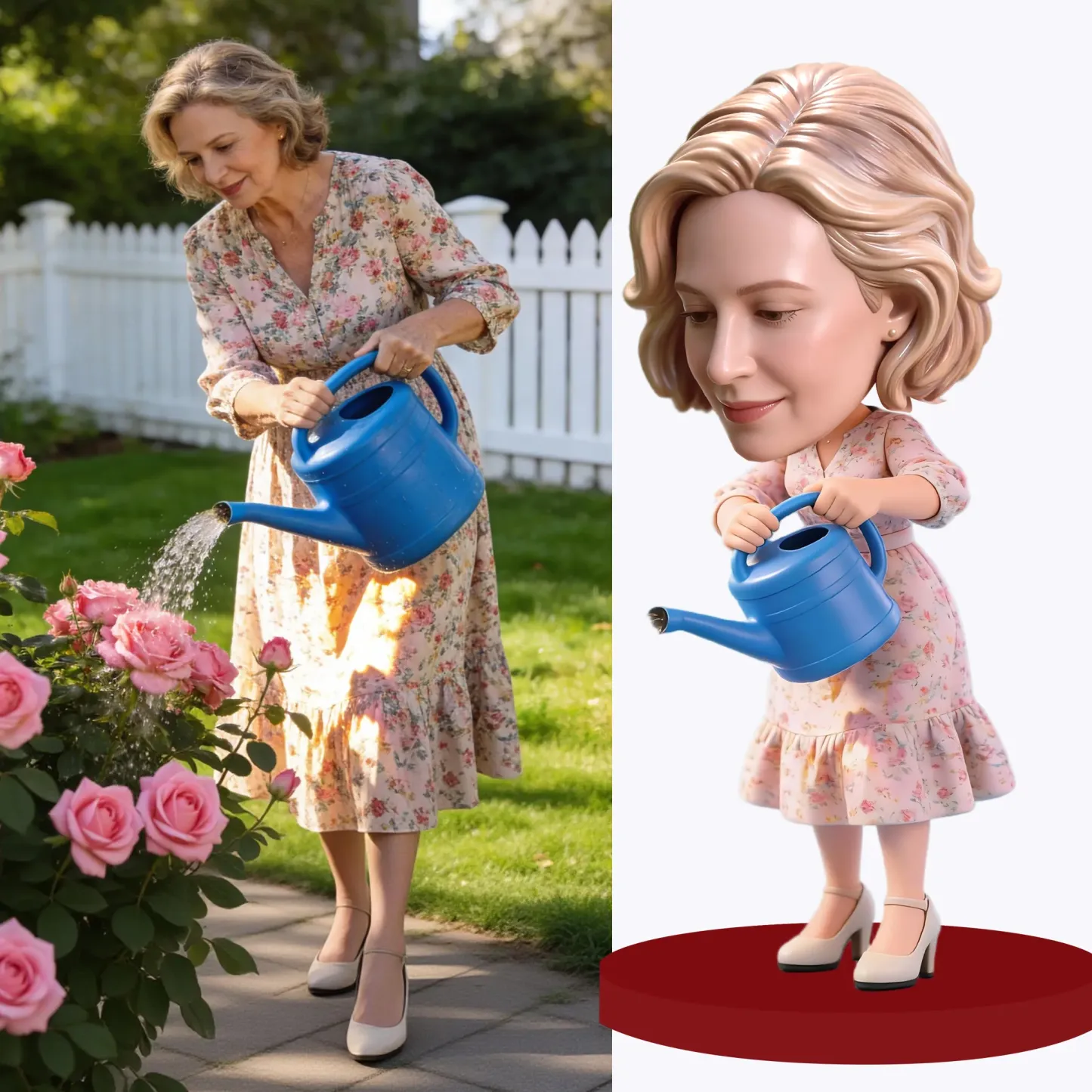 Custom Highly Realistic Full-Color 3D Printed Chibi Figurine Mothers' Day Gift