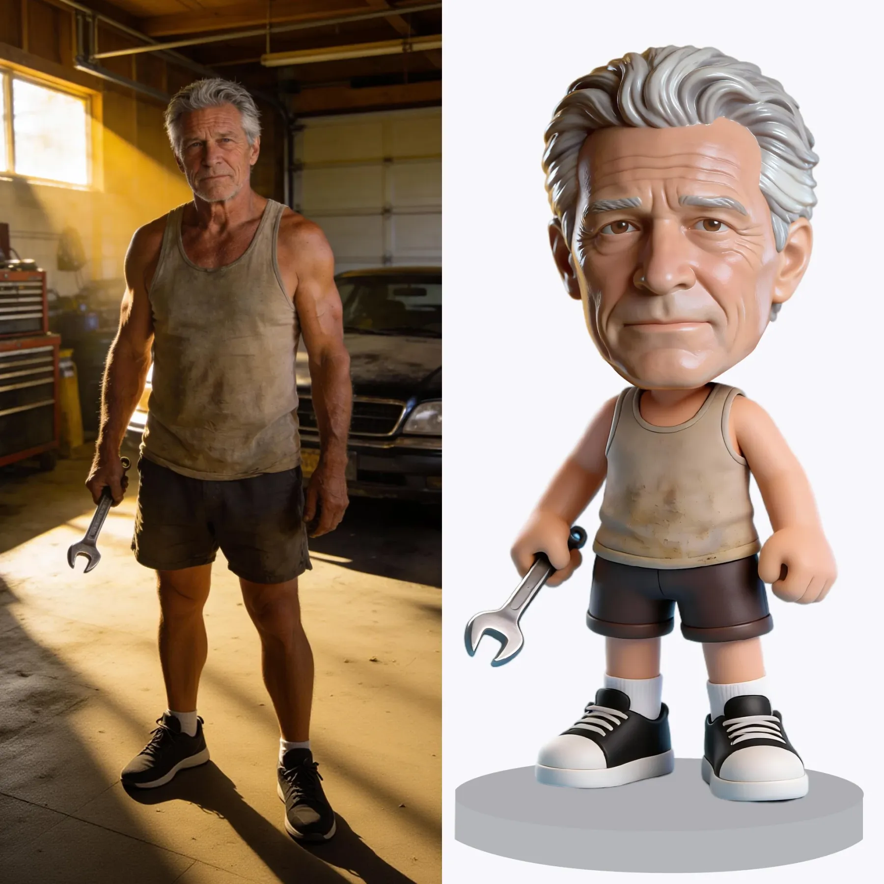 Custom Highly Realistic Full-Color 3D Printed Chibi Figurine Fathers' Day Gift