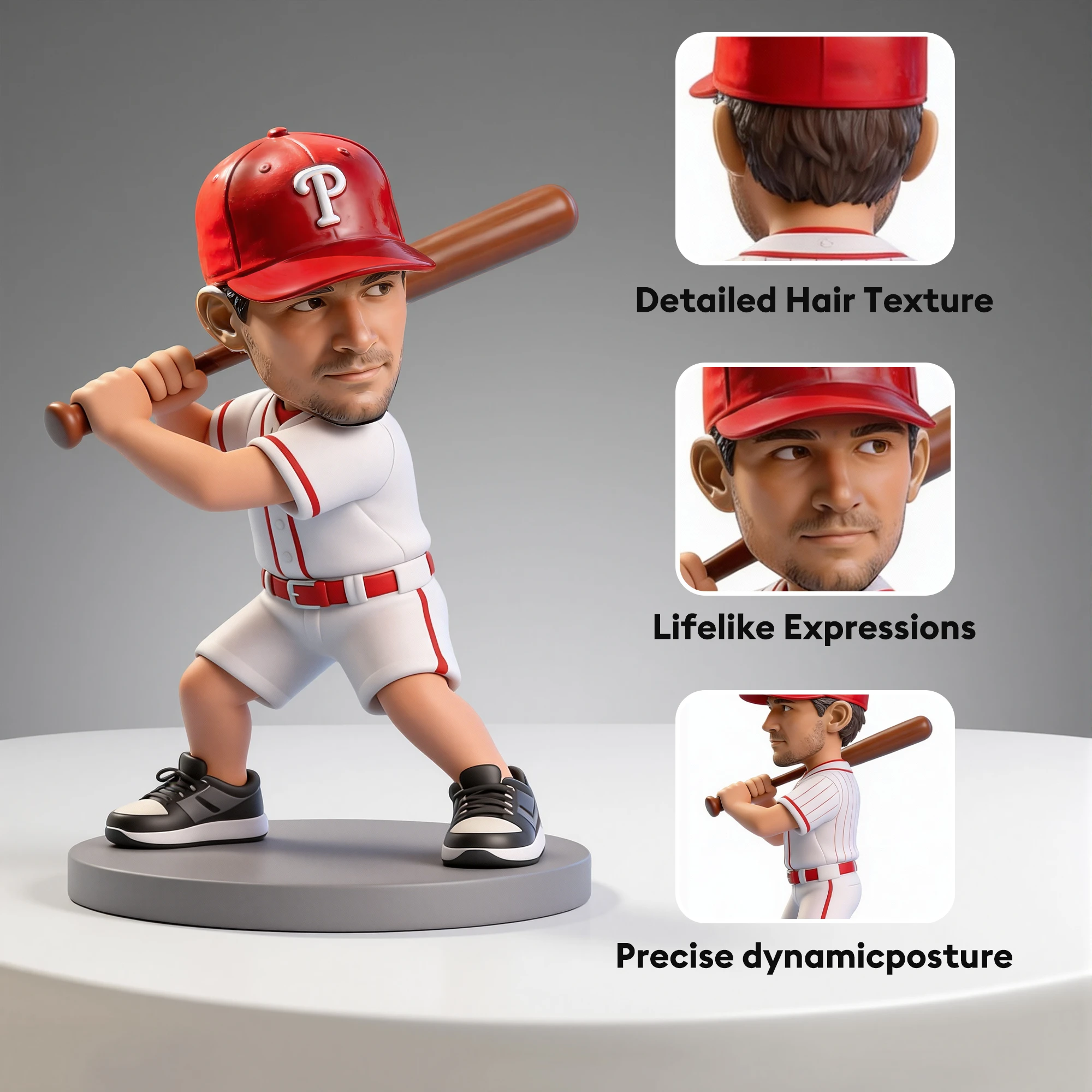 Custom Baseball Player Highly Realistic Full-Color 3D Printed Chibi Figurine