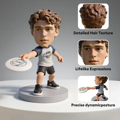 Custom Ultimate Frisbee Highly Realistic Full-Color 3D Printed Sports Chibi Figurine