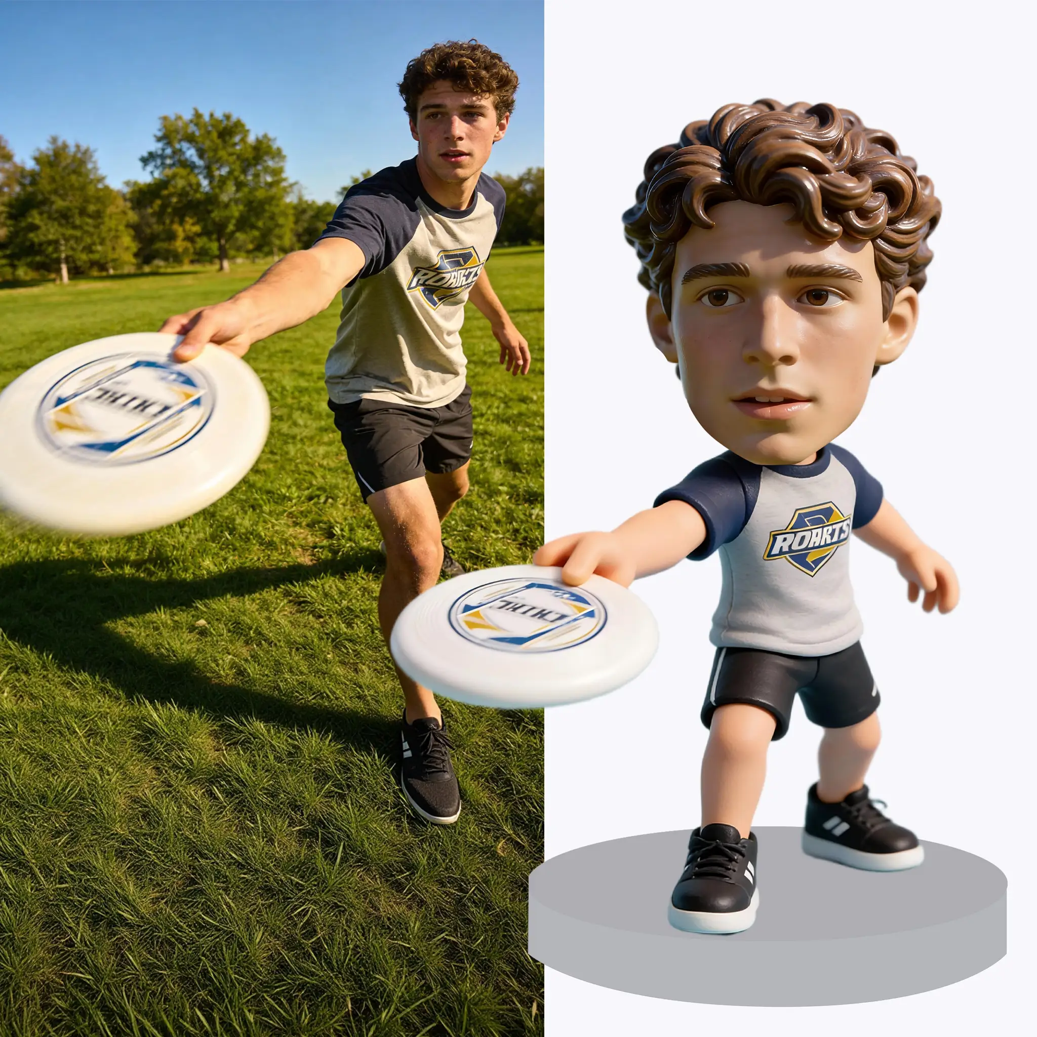 Custom Ultimate Frisbee Highly Realistic Full-Color 3D Printed Sports Chibi Figurine