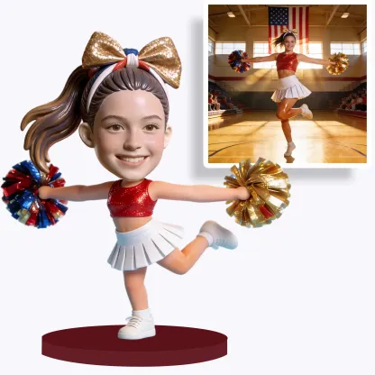 Custom Cheerleader Player Highly Realistic Full-Color 3D Printed Chibi Figurine