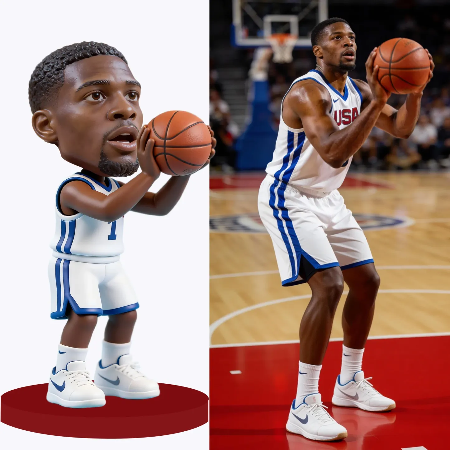 Custom Basketball Player Highly Realistic Full-Color 3D Printed Chibi Figurine