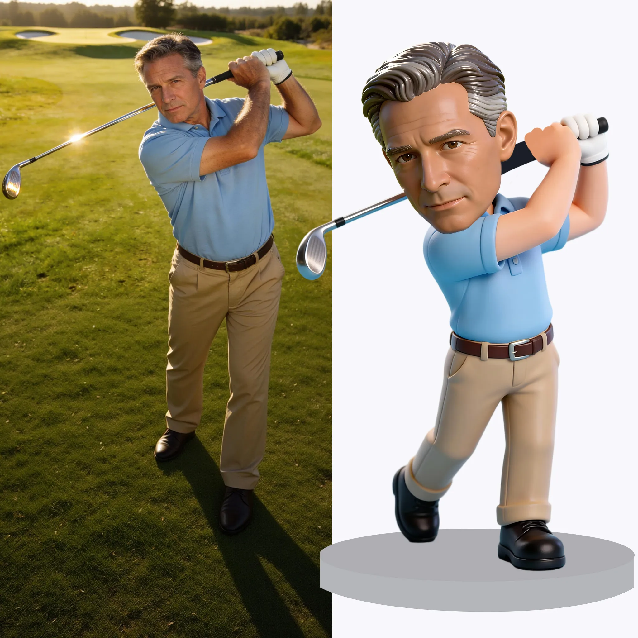 Custom Golfer Highly Realistic Full-Color 3D Printed Chibi Figurine