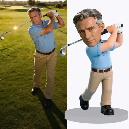 Custom Golfer Highly Realistic Full-Color 3D Printed Chibi Figurine