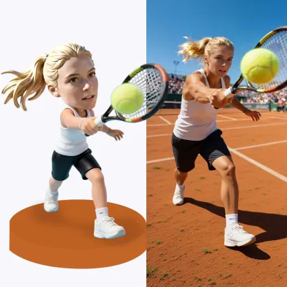 Custom Tennis Player Highly Realistic Full-Color 3D Printed Chibi Figurine