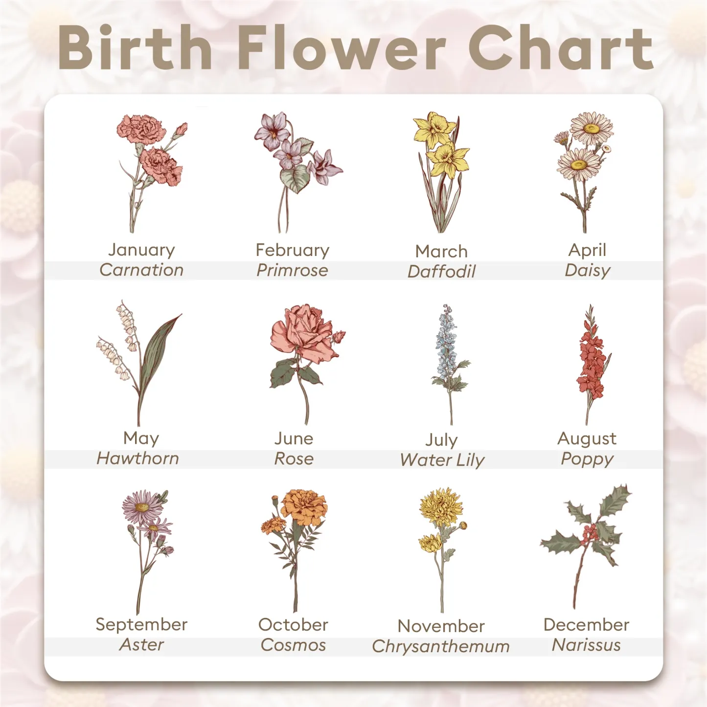 Custom Birth Flower Warm Tassel Scarf with Name