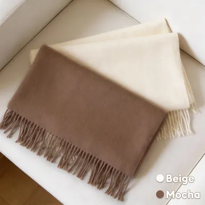 Custom Name Paw Pattern Warm Tassel Scarf