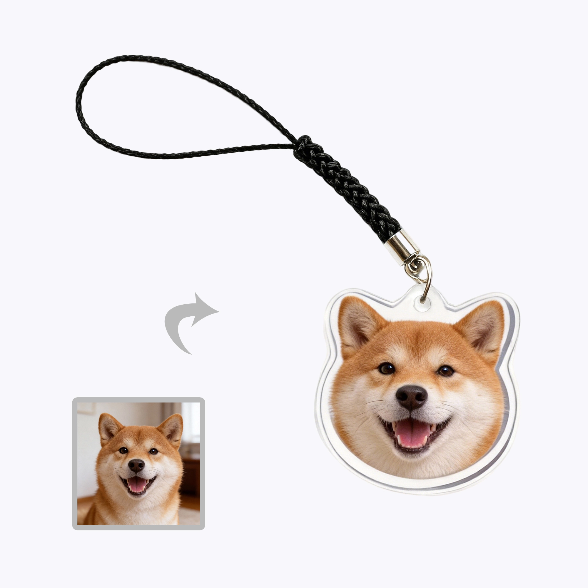 Custom Dog Cat Face Photo Acrylic Keychain