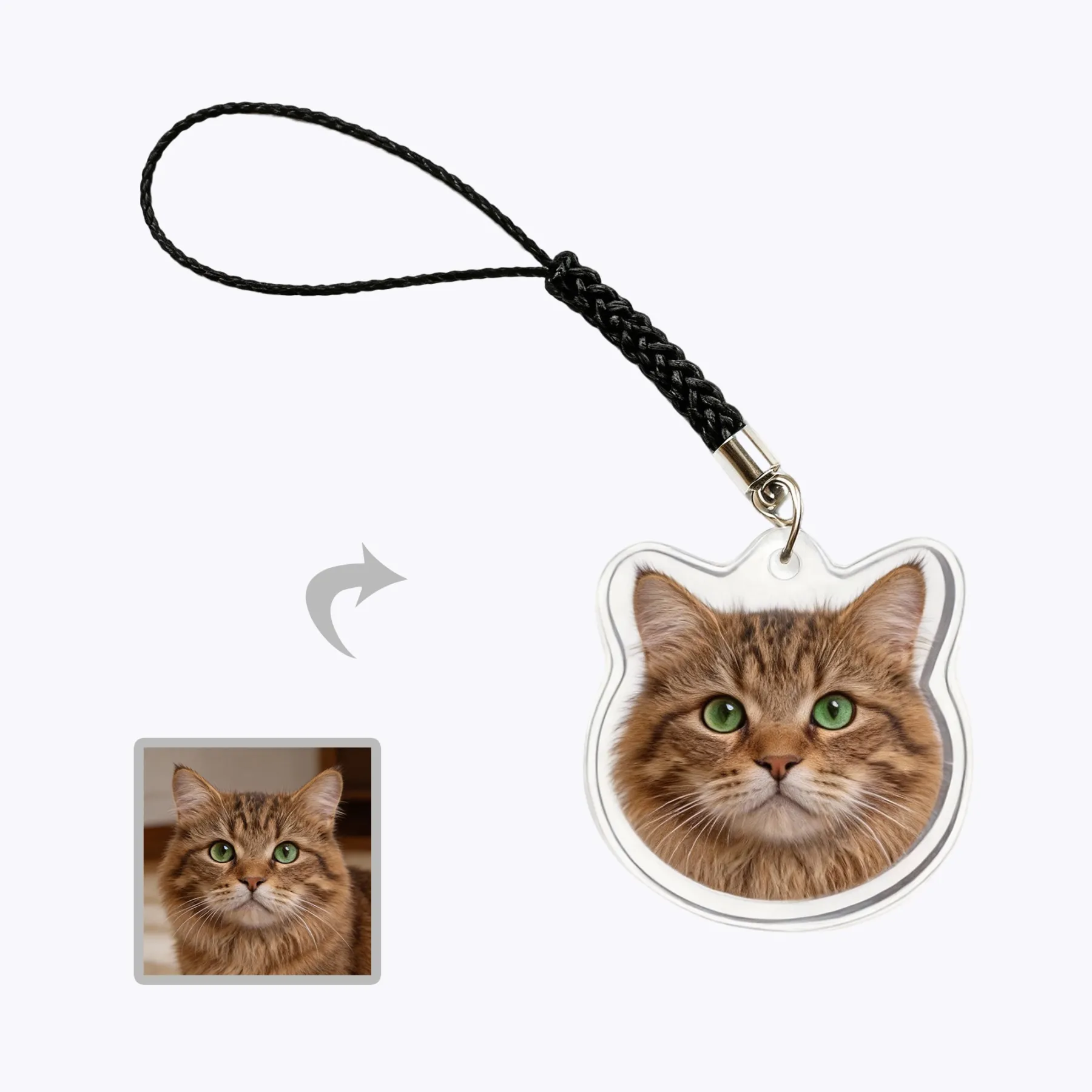 Custom Dog Cat Face Photo Acrylic Keychain