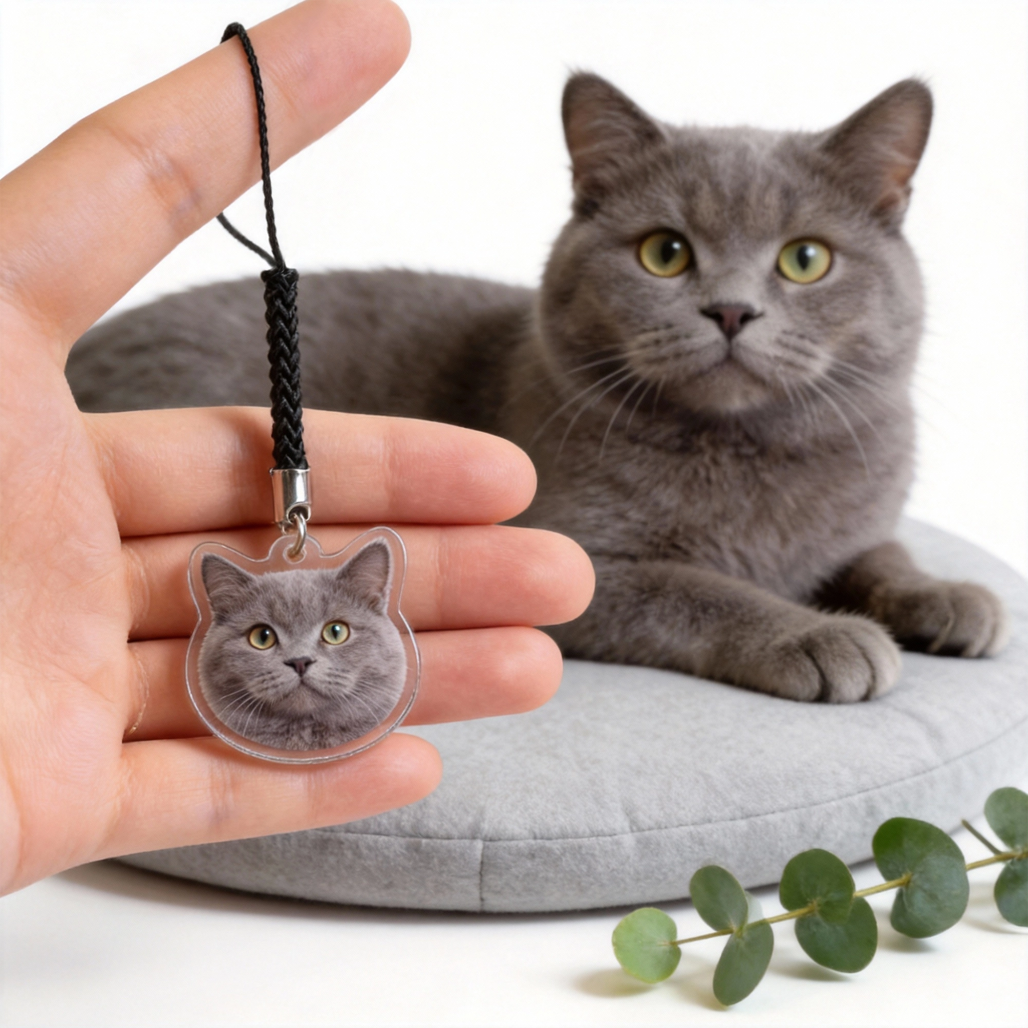 Custom Dog Cat Face Photo Acrylic Keychain