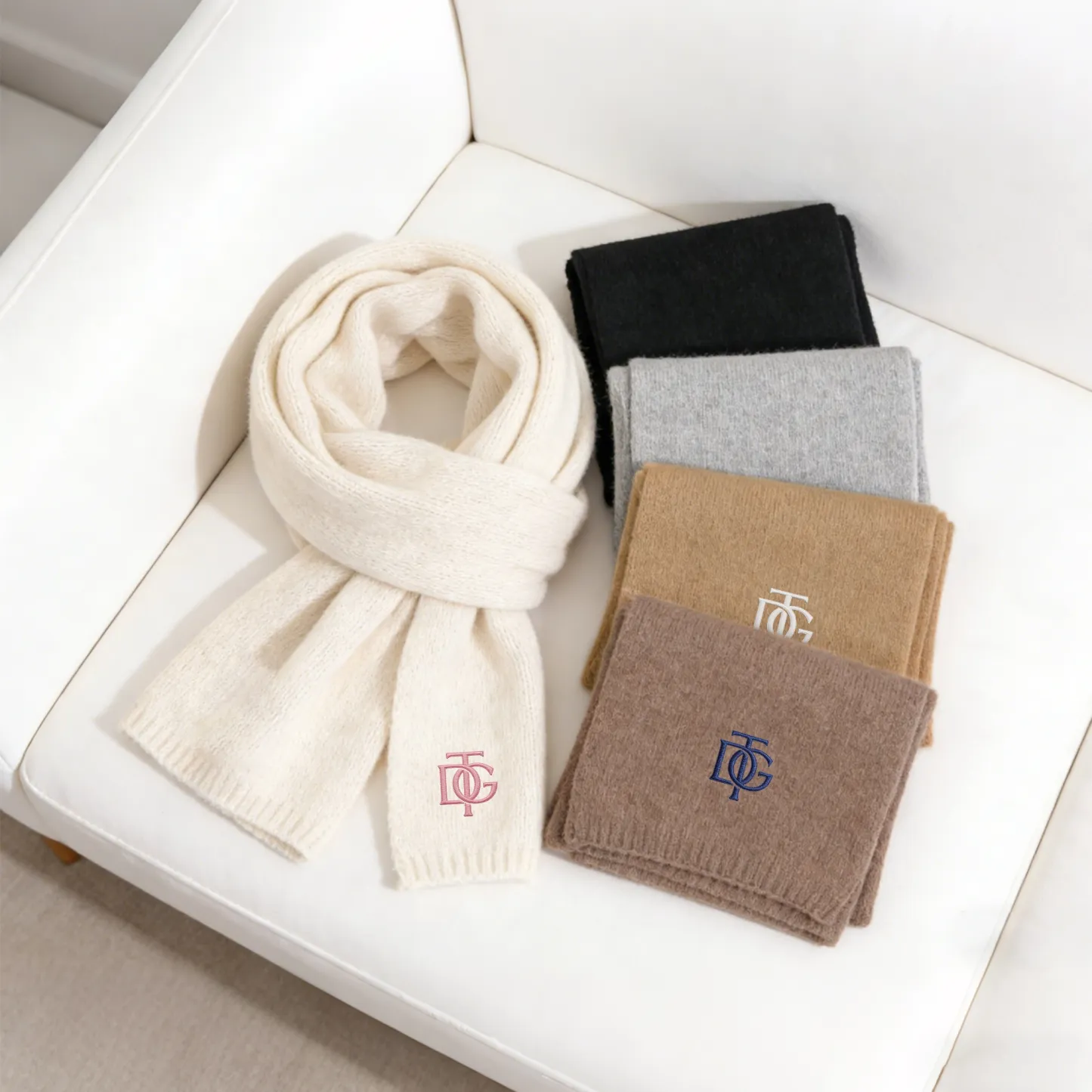 Personalized Embroidered 2-3 Letters Scarf